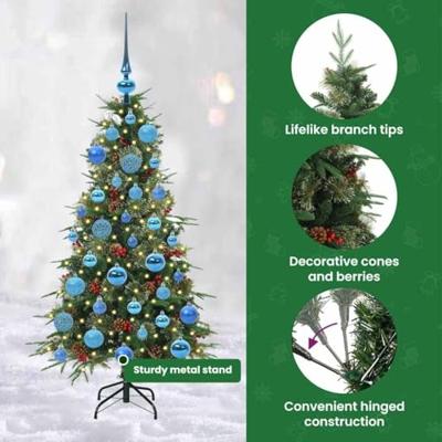 VidaXL Kunstmatige inklapbare kerstboom groen 120 cm pe en pvc