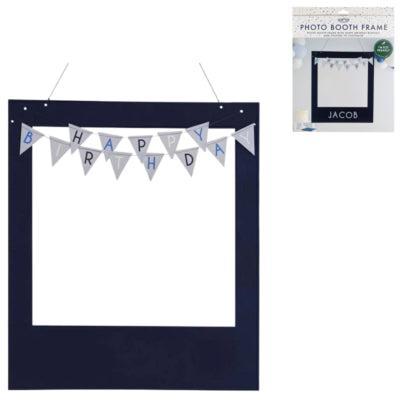 Ginger Ray fotobooth frame happy birthday blauw 72 cm | 5 stuks