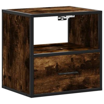 Nachtkastje wandgemonteerd 40x31x39,5 cm gerookt eikenkleurig
