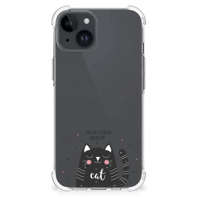 iPhone 15 Stevig | Bumper Hoesje | Cat Good Day iPhone 15 Stevig | Bumper Hoesje | Cat Good Day