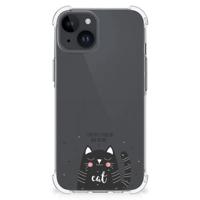 iPhone 15 Stevig | Bumper Hoesje | Cat Good Day - thumbnail