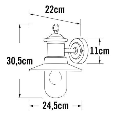 Wandlamp Napoli E27 60W 30,5x24,5x22 cm roest Konstsmide - Konstsmide - thumbnail