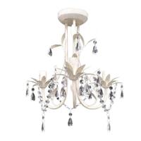 VidaXL Kristallen kroonluchter met wit elegant design (3 lampen) - thumbnail
