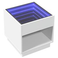 Salontafel met Infinity LED 50x50x50 cm wit - thumbnail