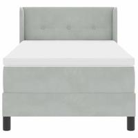Boxspringbed met matras fluweel lichtgrijs 90x200 cm - thumbnail