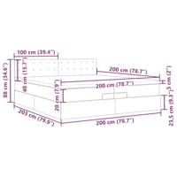 Ottoman bed met matrassen en LED's 200x200cm fluweel - thumbnail