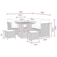 Tuinbankenset 8 pcs Zwart poly rattan - thumbnail
