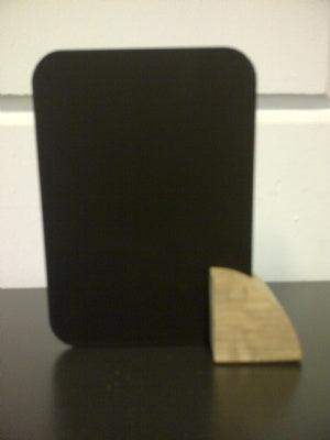 Krijtbordje A6 met eiken blokje 60x60x30