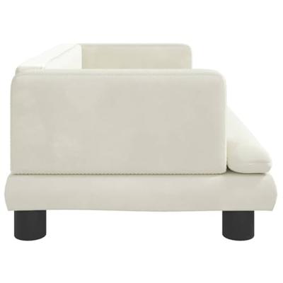vidaXL Hondenmand 80x45x30 cm fluweel crèmekleurig, hondenbank, hondenbed, dierenmand, huisdierenbank, huisdierenmand, dierenbed, huisdierenbed