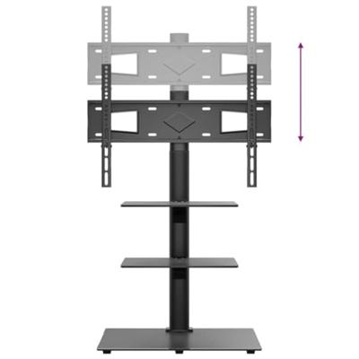 Tv-standaard hoekmodel 3-laags voor 32-65 inch zwart