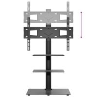 Tv-standaard hoekmodel 3-laags voor 32-65 inch zwart - thumbnail
