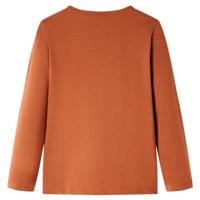 Kindershirt met lange mouwen met woord in glitters 116 cognackleurig - thumbnail