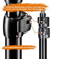 Walimex pro AIR 280 FW-806 Lampstatief 280 cm + wielen - lichtstatief met luchtvering en statiefwielen, hoogte max. 290 cm, 6 kg draagvermogen, aluminium, lichtstatief voor fotografie, studio, outdoor - thumbnail