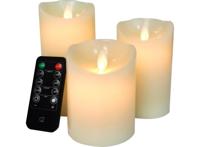 FlinQ Oplaadbare Kaarsenset - Paraffine - Set van 3 Kaarsen - Oplaadbaar - thumbnail