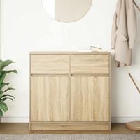 Dressoir met lade 80x34x76 cm spaanplaat sonoma eikenkleurig - thumbnail