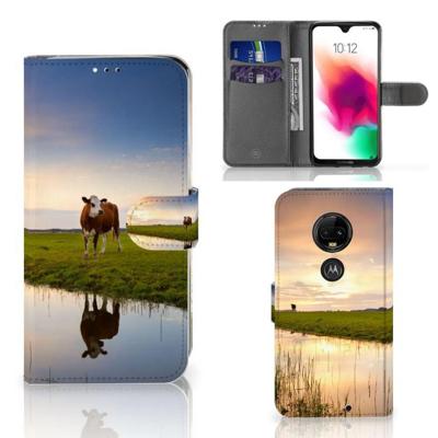 Motorola Moto G7 | G7 Plus | Telefoonhoesje | Met pasjeshouder | Koe Motorola Moto G7 | G7 Plus | Telefoonhoesje | Met pasjeshouder | Koe