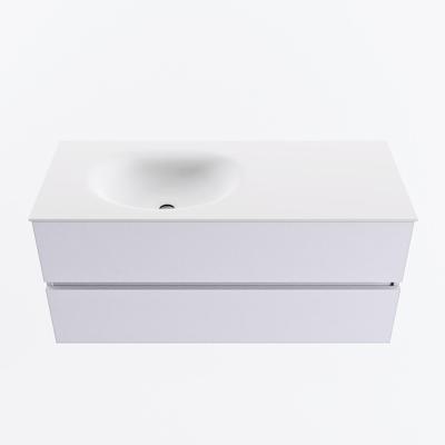 MONDIAZ VICA 110cm badmeubel onderkast Cale 2 lades. Wastafel MOON links 1 kraangat, kleur Talc.