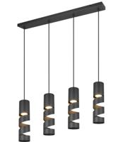 Trio Leuchten Hanglamp Stream 4 lichts L 80 cm zwart - thumbnail