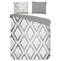 Good Morning Dekbedovertrek "grafische print" - Grijs - (200x200/220 cm) - Katoen - thumbnail