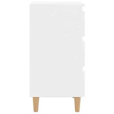 VidaXL Nachtkastje met massief houten poten 40x35x69 cm wit