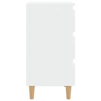 Nachtkastje met massief houten poten 40x35x69 cm wit - thumbnail