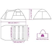 Tent 6-persoons 466x342x200 cm 185T taft grijs en oranje - thumbnail