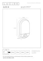 Lucide HUPS IR - Wandlamp Binnen/Buiten - LED - 1x10W 3000K - IP54 - Beweging & dag/nacht sensor - Wit - thumbnail