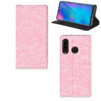 Huawei P30 Lite New Edition Smart Cover White Flowers - thumbnail