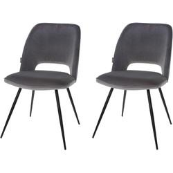 Riverdale Eetkamerstoel Elja grijs - set van 2