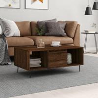 Salontafel 90x50x36,5 cm bewerkt hout bruin eikenkleur - thumbnail