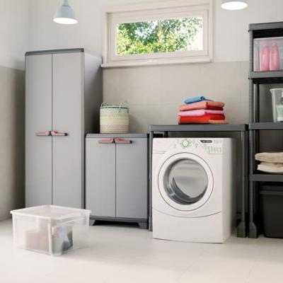KETER | STILO LAGE KAST, grijs / zwart / rood, 68 x 39 x 90 cm - thumbnail