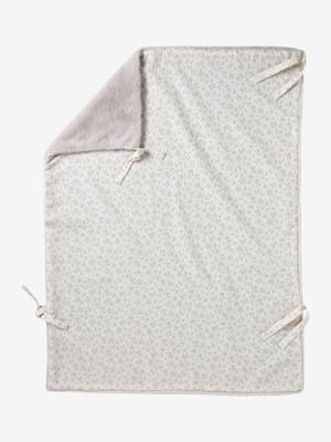 Dubbelzijdige plaid voor kinderwagen HYGGE beige, bedrukt