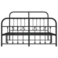 Bedframe met hoofd- en voeteneinde metaal zwart 140x200 cm - thumbnail