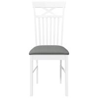 Eetkamerstoelen met kussens 2 st massief hout rubber wit - thumbnail