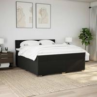 Boxspring met matras stof zwart 180x200 cm - thumbnail