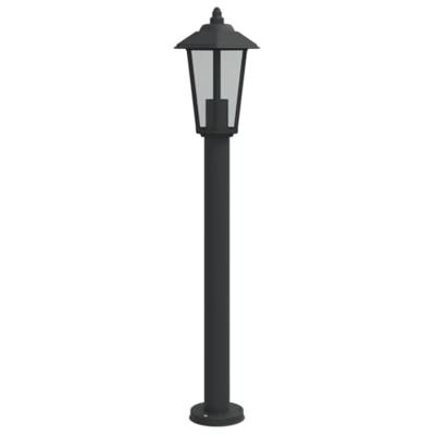 VidaXL Vloerlamp voor buiten 80 cm roestvrijstaal zwart VidaXL Vloerlamp voor buiten 80 cm roestvrijstaal zwart