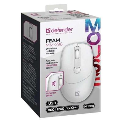 DEFENDER MUIS FEAM MM-296 RF SILENT WIT