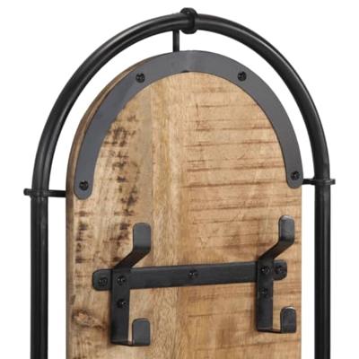 VidaXL Wandkapstokken 2 st met 4 haken massief ruw mangohout