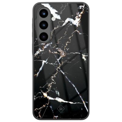 Samsung Galaxy A56 glazen hardcase - Marmer zwart Samsung Galaxy A56 glazen hardcase - Marmer zwart