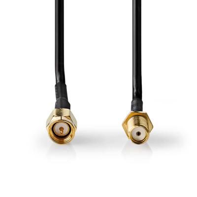 Nedis Antennekabel | SMA Male | SMA Female | Verguld | 50 Ohm | Enkelvoudig Afgeschermd | 3.00 m | Rond | PVC | Zwart | Doos - CSGB02010BK30
