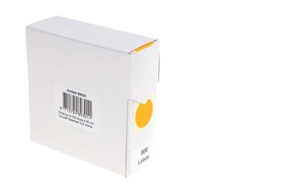 Etiket rillprint 25mm 500st op rol fluor oranje