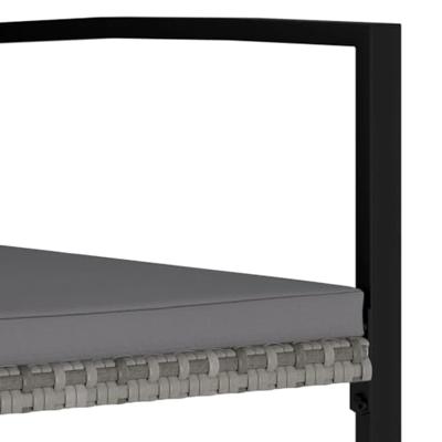 Tuinstoelen 4 st poly rattan grijs - thumbnail