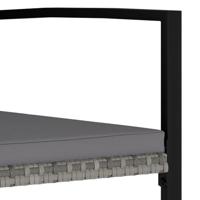 Tuinstoelen 4 stuks poly rattan grijs - thumbnail