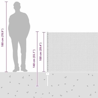 VidaXL Hek met paal zilver 1 x 25 m staal