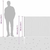 VidaXL Hek met paal zilver 1 x 25 m staal - thumbnail