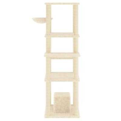 VidaXL Kattenmeubel met sisal krabpalen 154 cm crèmekleurig