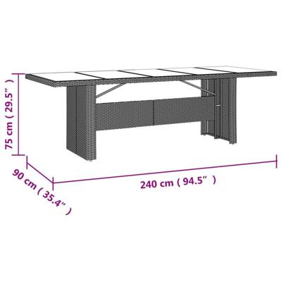 11-delige Tuinset met kussens poly rattan beige