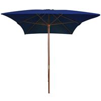 Parasol met houten paal 200x300 cm blauw - thumbnail
