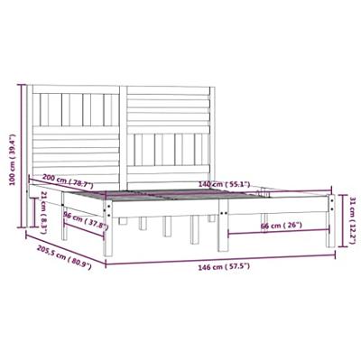 Bedframe massief grenenhout 140x200 cm