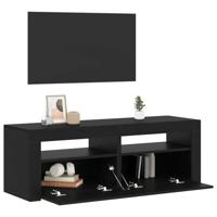 Tv-meubel met LED 120x35x40 cm bewerkt hout zwart eiken - thumbnail
